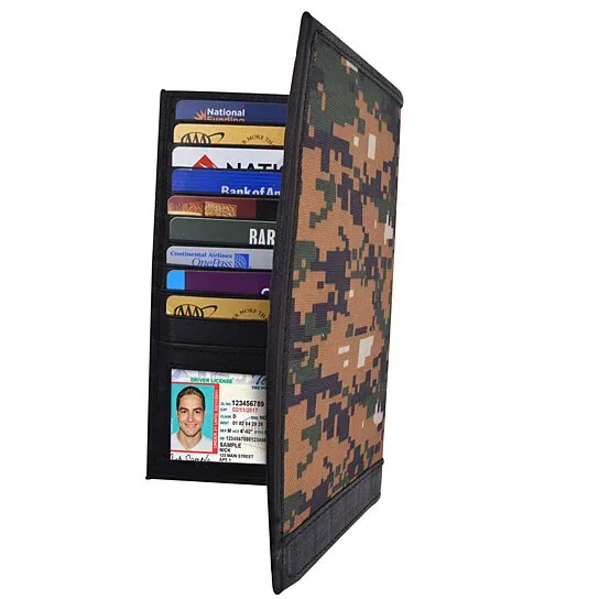 Leather Camouflage Long Credit Card wallet