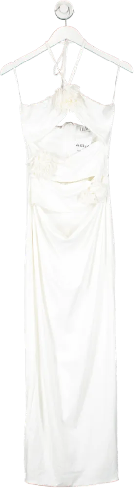 Leau White Rose Detail Maxi Dress UK S