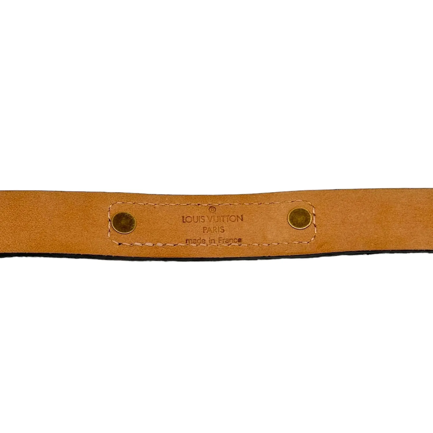 LOUIS VUITTON Pebbled Leather Belt with Gold-Tone Buckle - Black