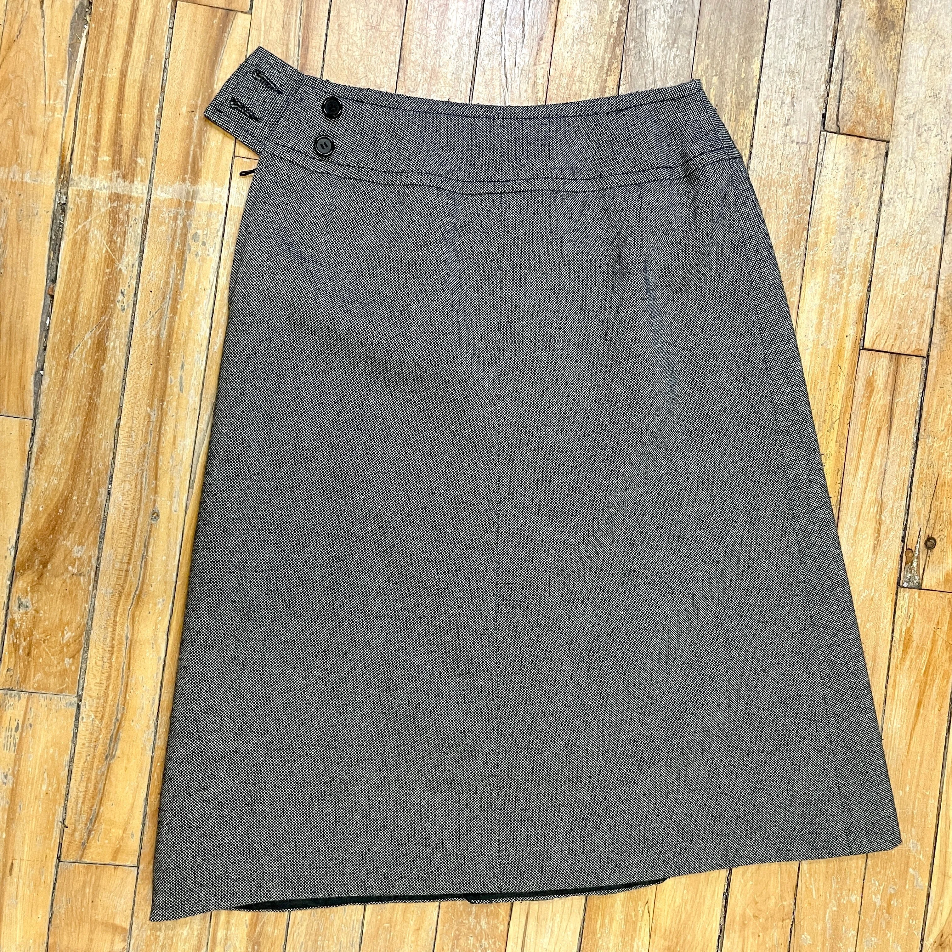 Made In France Vintage Miss Dior Wool Skirt 25" Waist