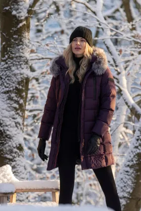 MADELEINE Down Coat with Silver Fox Fur Hood 2256