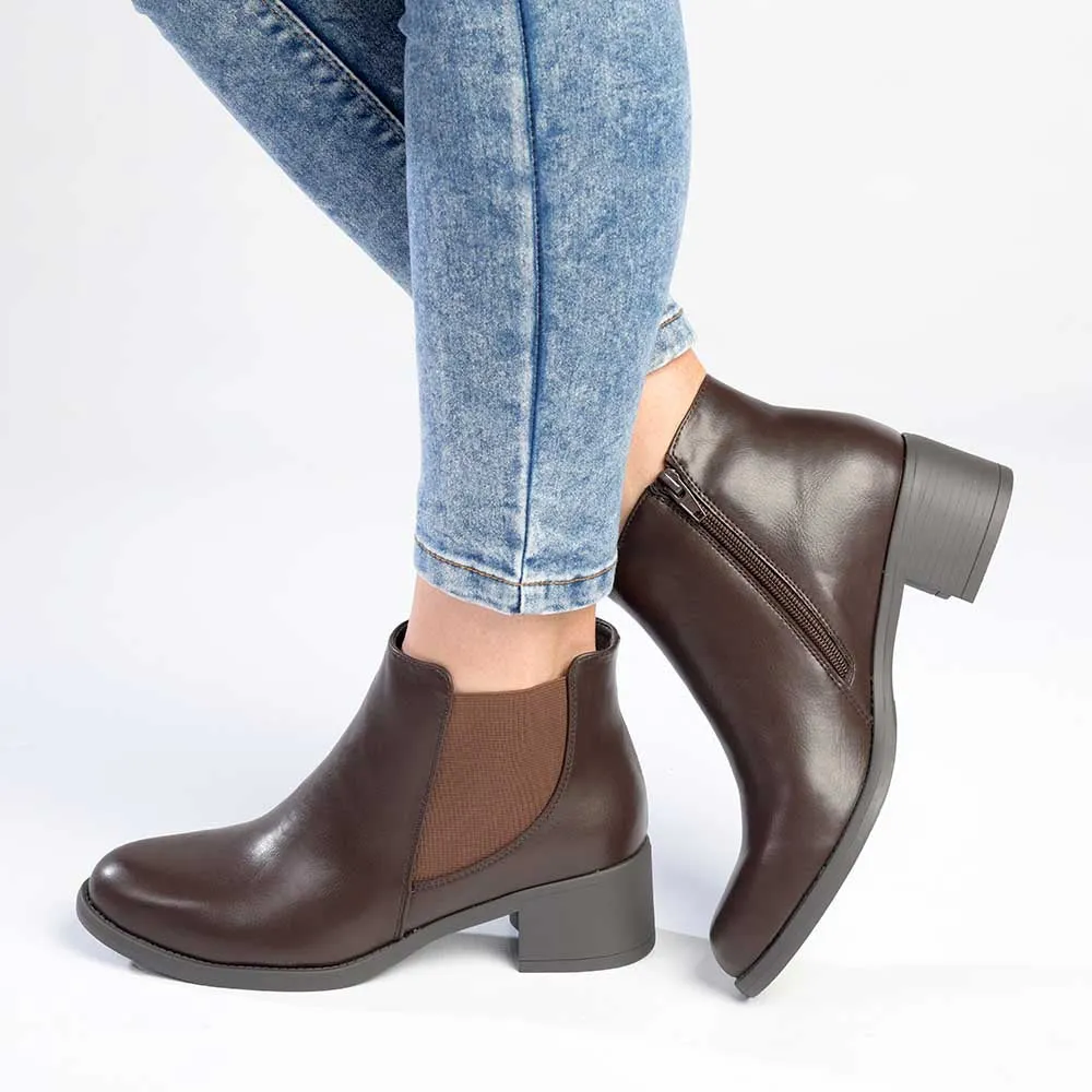 Madison Gusset Chelsea Ankle Boot - Chocolate