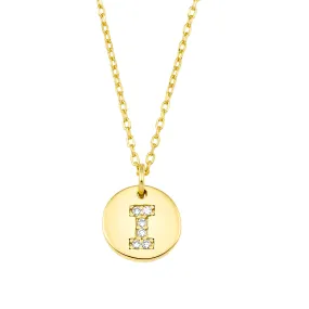 Magna | I Letter Necklace | White CZ | 18K Gold Plated 925 Silver