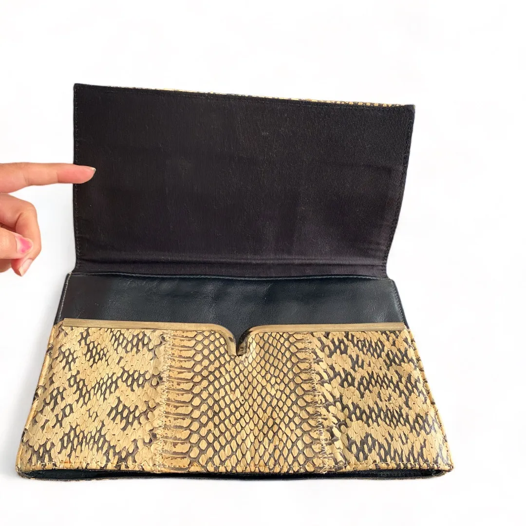 Margold Snakeskin Leather Clutch