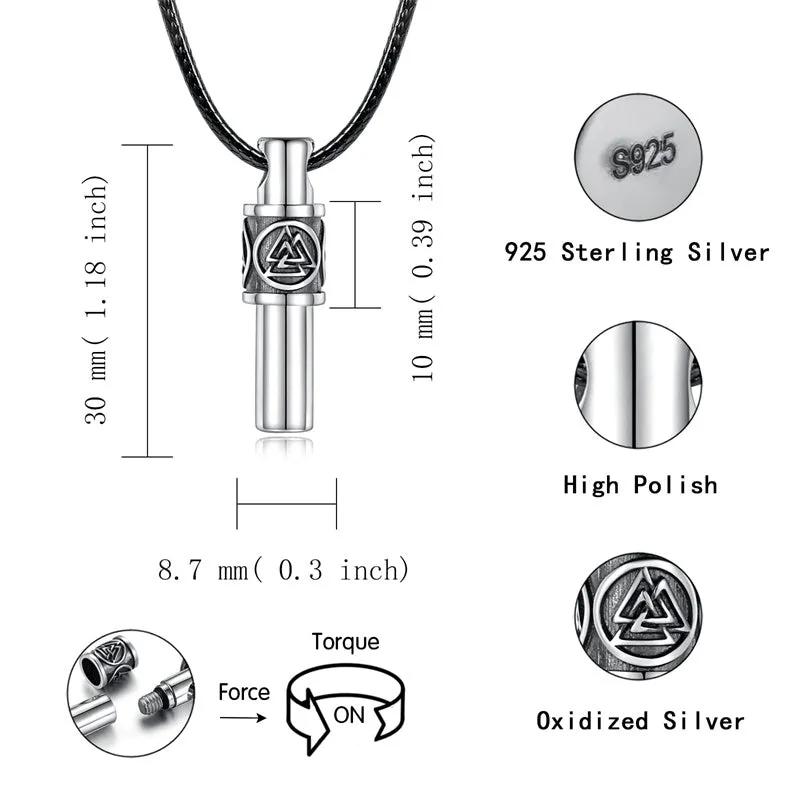 Men Cremation Necklace for Ashes  925 Sterling Silver Cross Wing Skull Keepsake Urn Pendant Ash Holder Jewelry Memorial Gift