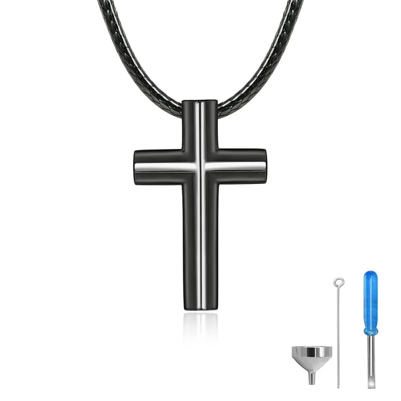 Men Cremation Necklace for Ashes  925 Sterling Silver Cross Wing Skull Keepsake Urn Pendant Ash Holder Jewelry Memorial Gift