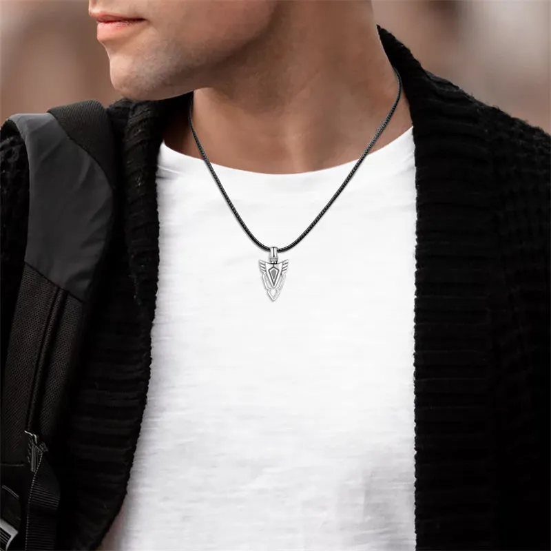 Men Cremation Necklace for Ashes  925 Sterling Silver Cross Wing Skull Keepsake Urn Pendant Ash Holder Jewelry Memorial Gift