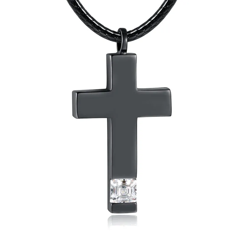 Men Cremation Necklace for Ashes  925 Sterling Silver Cross Wing Skull Keepsake Urn Pendant Ash Holder Jewelry Memorial Gift