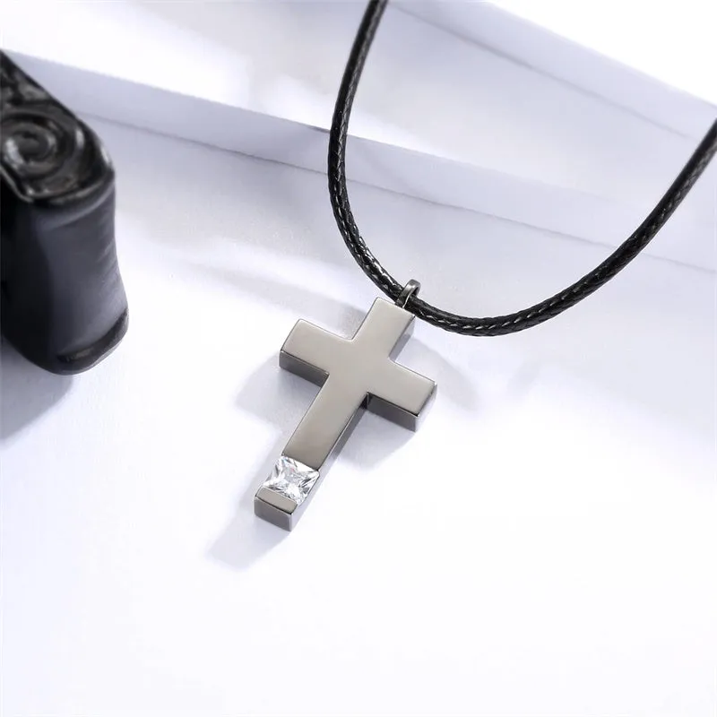 Men Cremation Necklace for Ashes  925 Sterling Silver Cross Wing Skull Keepsake Urn Pendant Ash Holder Jewelry Memorial Gift