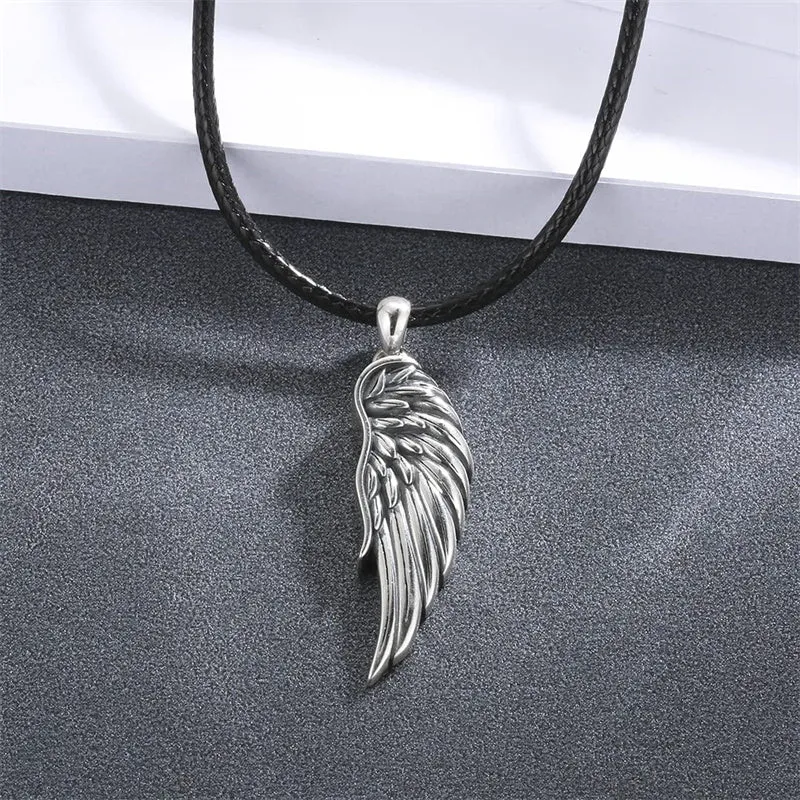 Men Cremation Necklace for Ashes  925 Sterling Silver Cross Wing Skull Keepsake Urn Pendant Ash Holder Jewelry Memorial Gift