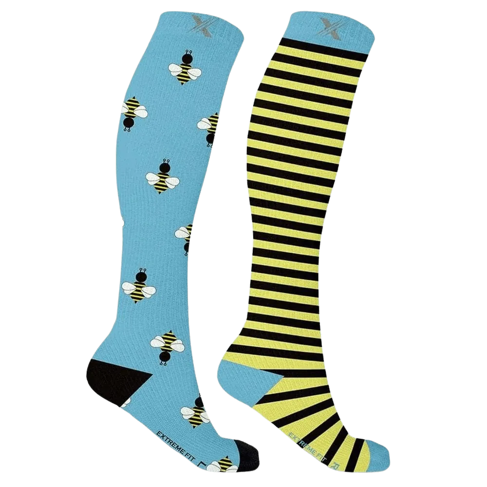 Mismatched: Bees in the Trap Compression Socks