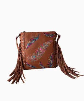 Montana West Embroidered Feather Concealed Carry Crossbody