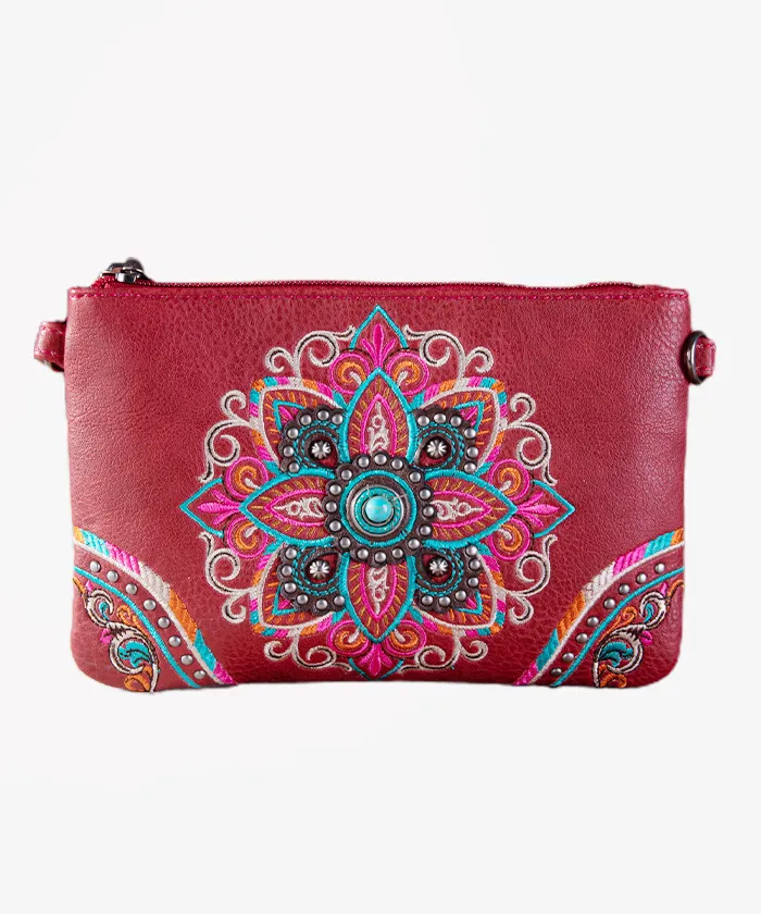 Montana West Floral Embroidered Wristlet