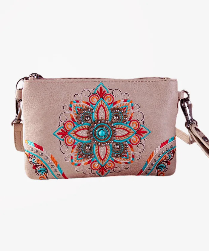 Montana West Floral Embroidered Wristlet