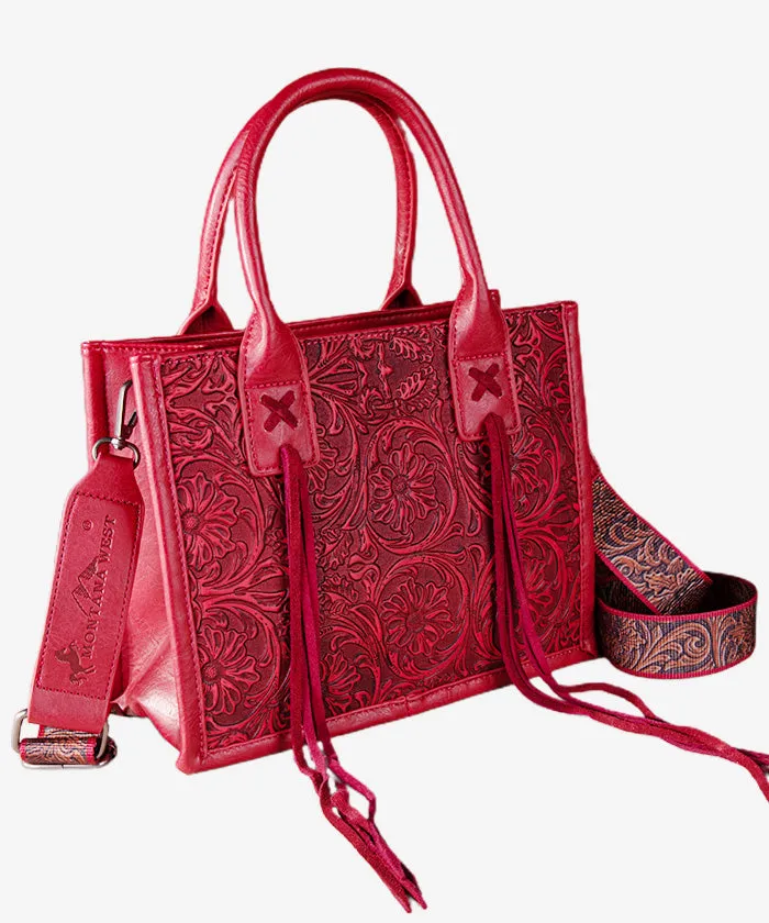 Montana West Fringe Tooled Tote Bag