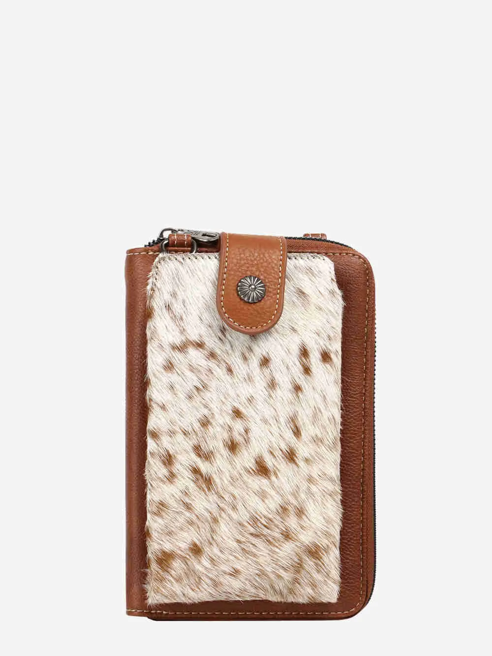 Montana West Genuine Hair-On Cowhide Crossbody Phone Purse