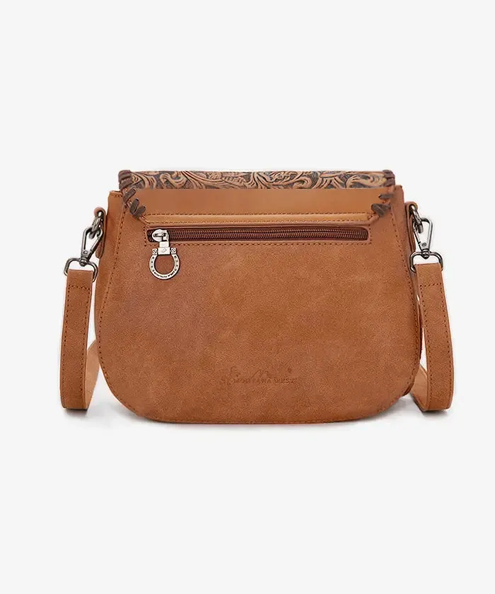 Montana West Tooled Flap Crossbody Bag