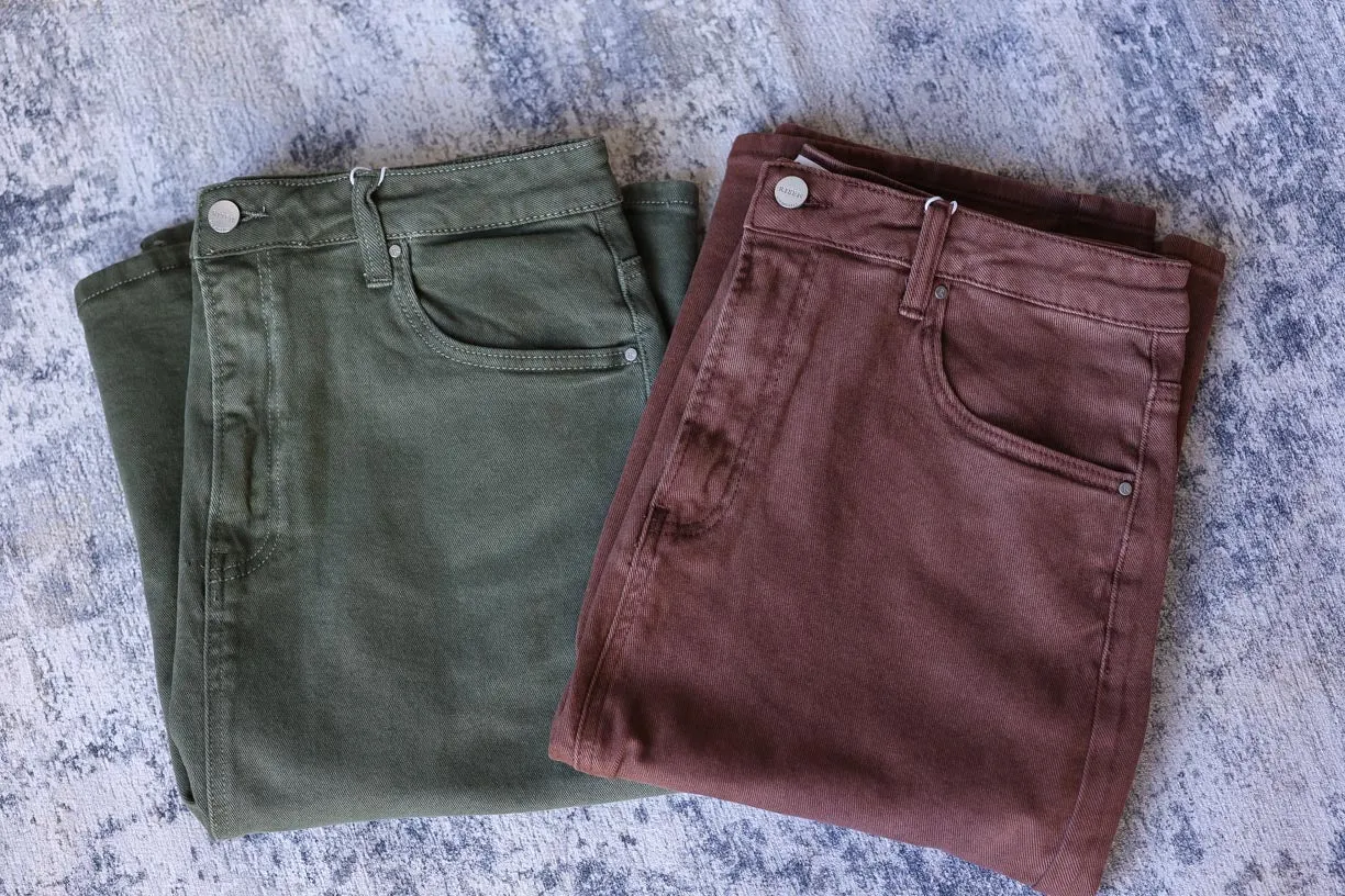 Moss Green Brown RISEN Denim Skirt • 1X(10/12) - 3X(14/16) PLUS