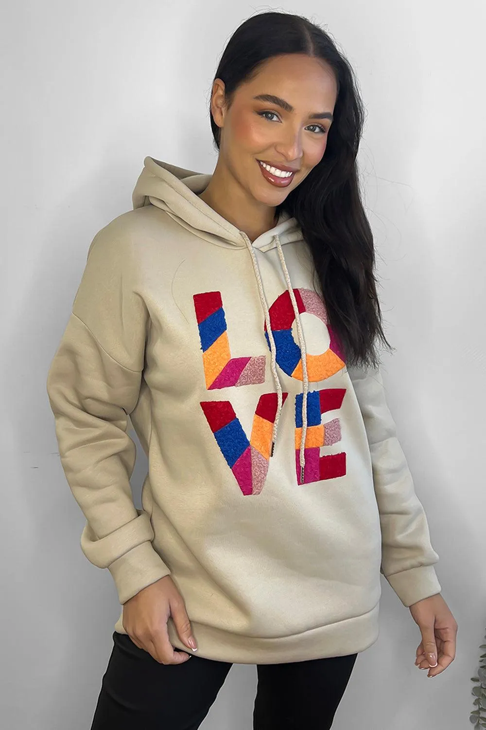 Multicolour Love Slogan Hoodie