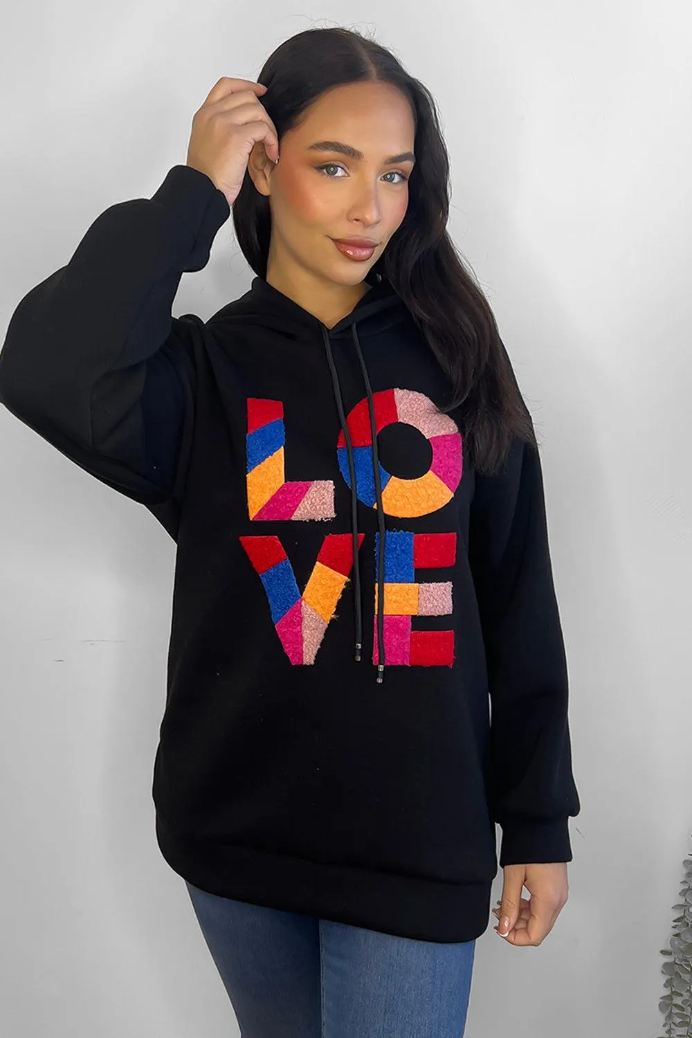 Multicolour Love Slogan Hoodie