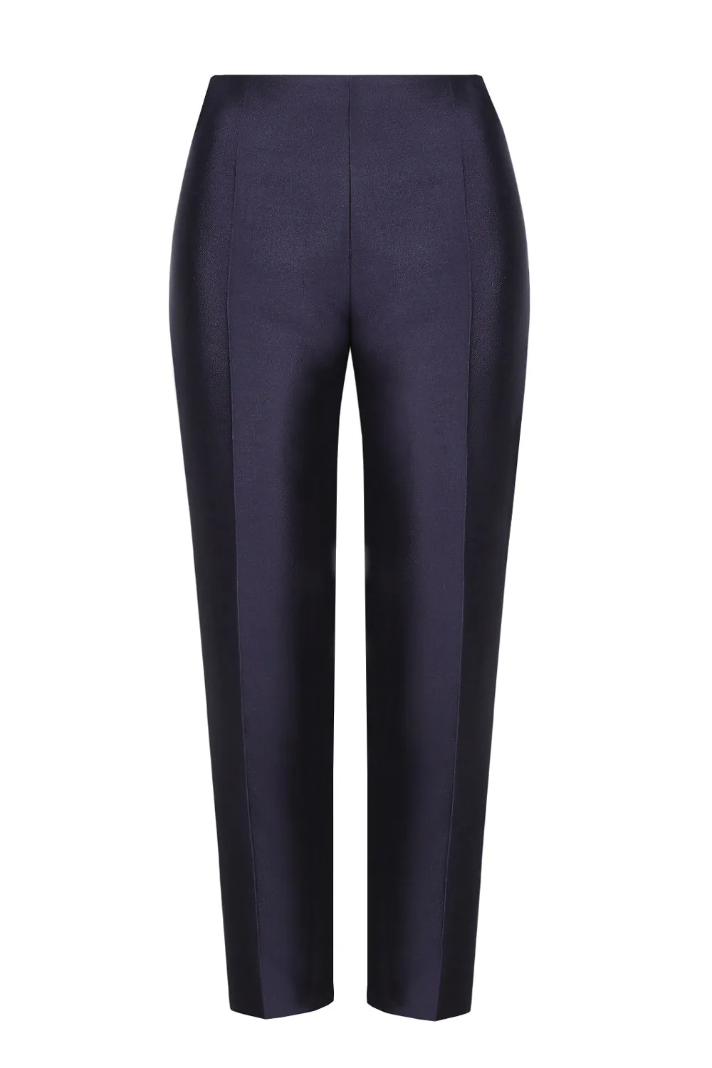 Navy Sateen Trousers - Phoebe