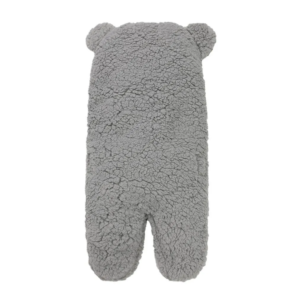 Newborn Cute Bear Themed Hooded Plush Wrap For Babies