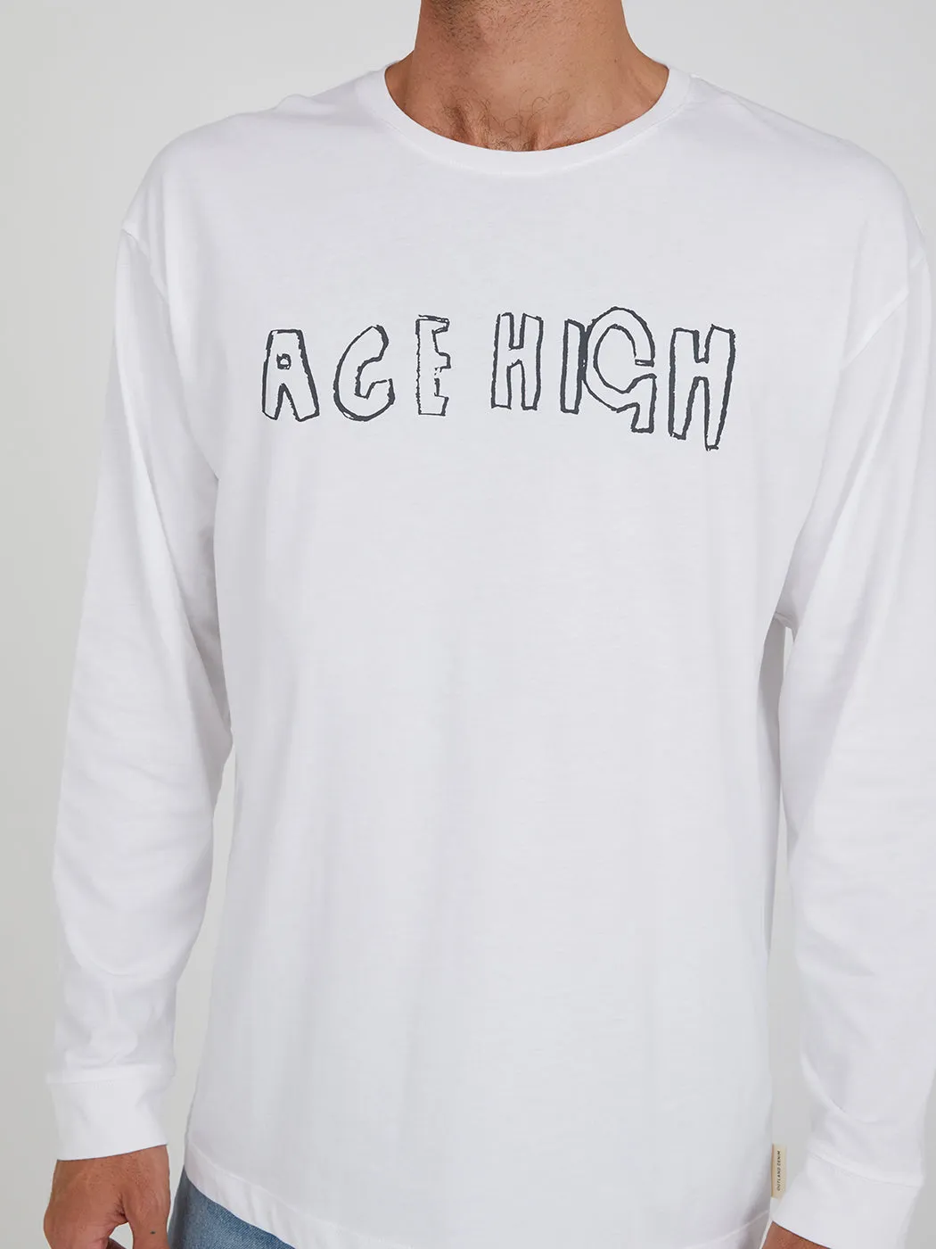 Outland Denim x Jakey Pedro "Ace High" Long Sleeve Tee - White