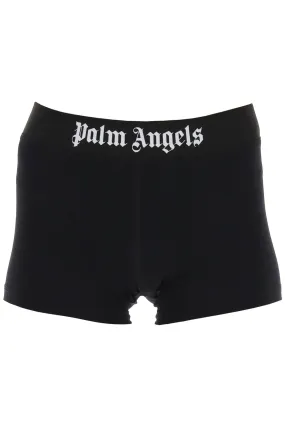 PALM ANGELS sporty shorts with branded stripe