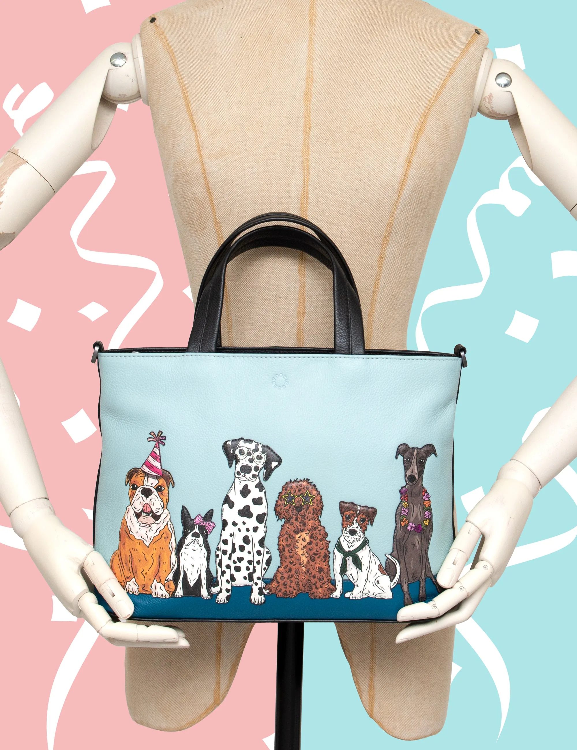 Party Dogs Leather Multiway Grab Bag