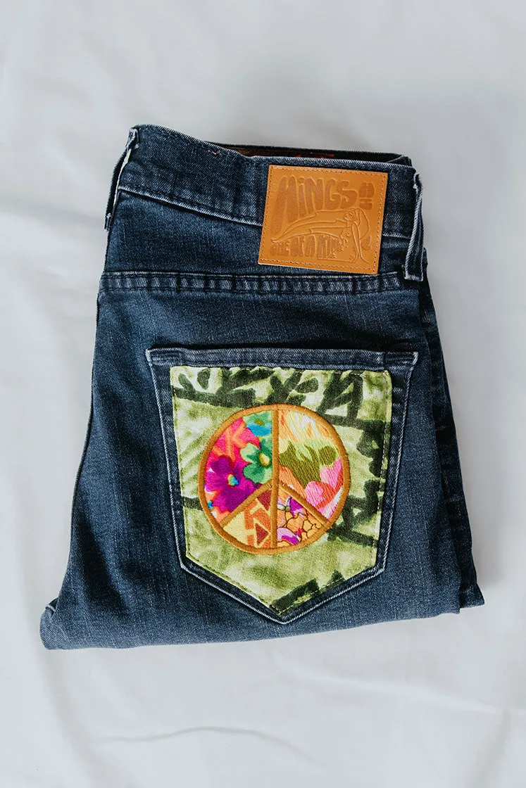 Peace Pocket Upcycled Jeans - #2