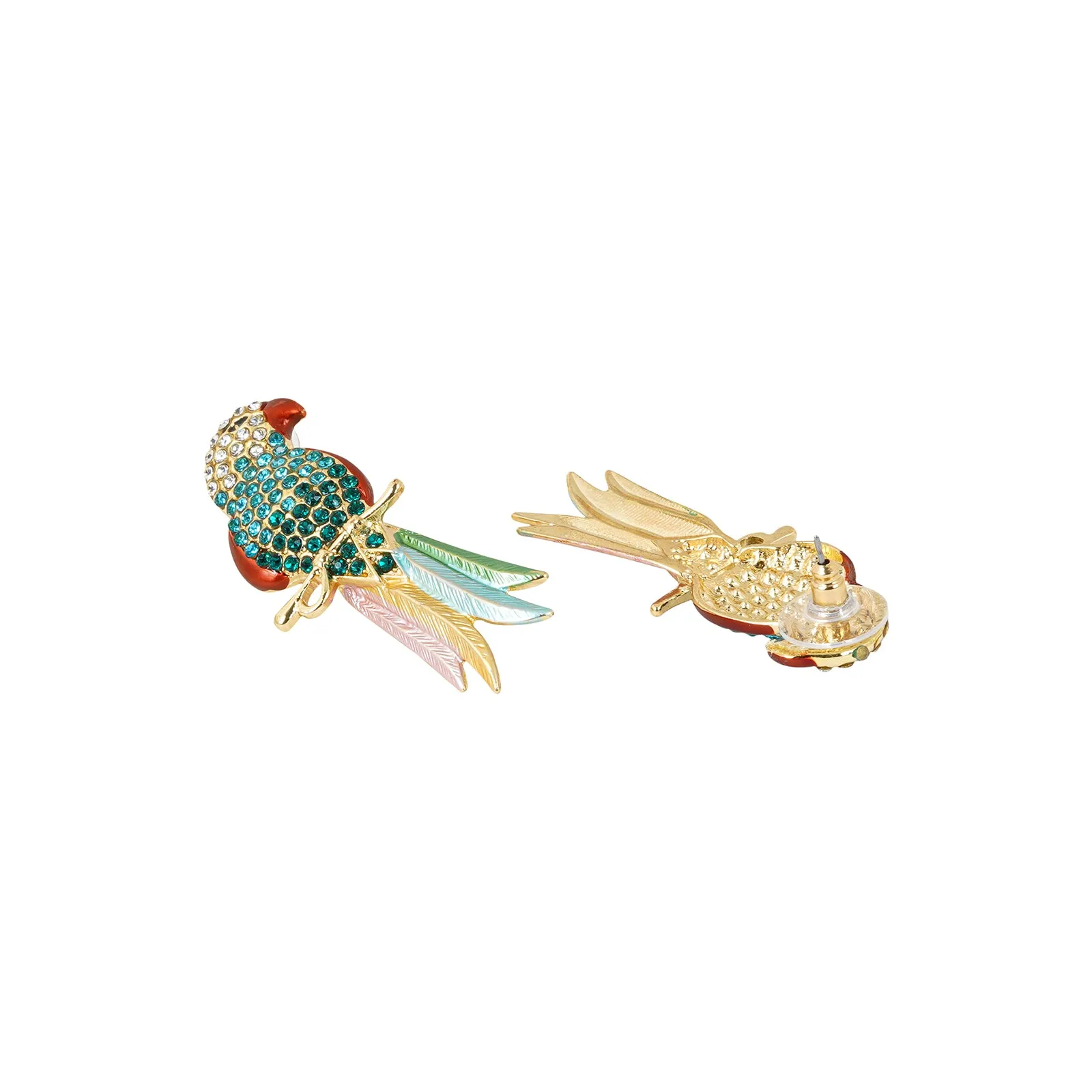 Peeki The Parrot Green Earring