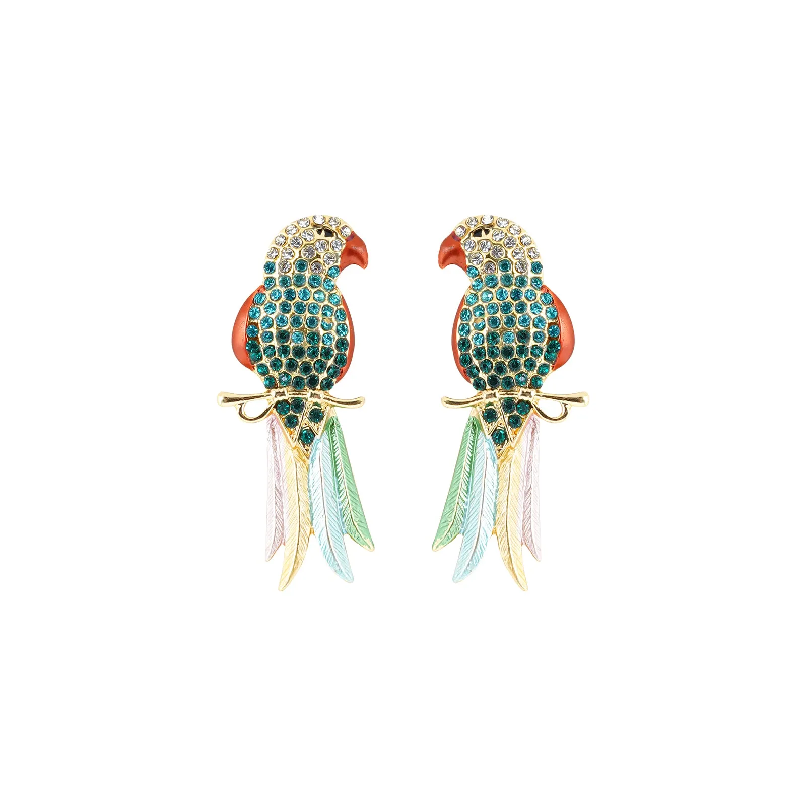 Peeki The Parrot Green Earring