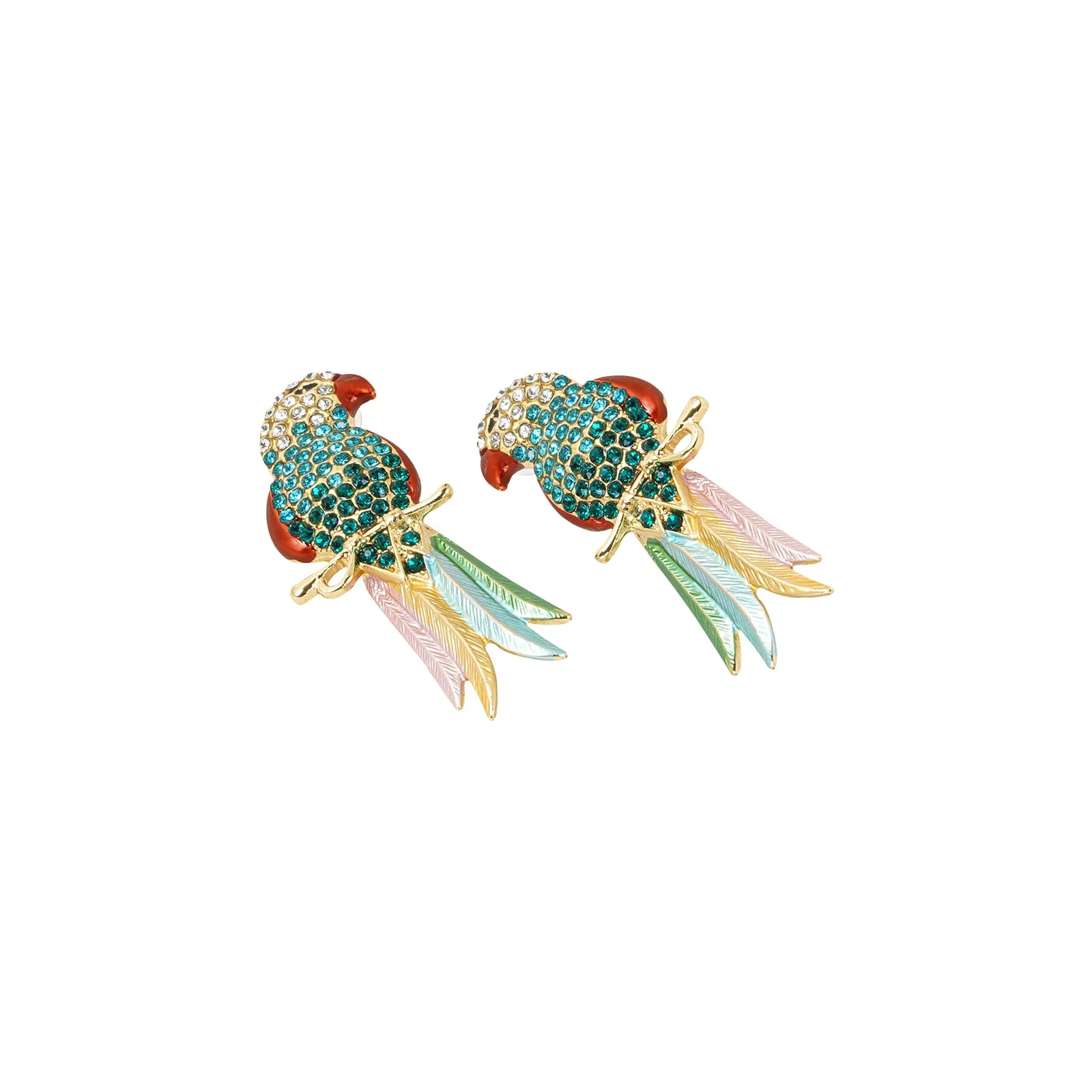 Peeki The Parrot Green Earring