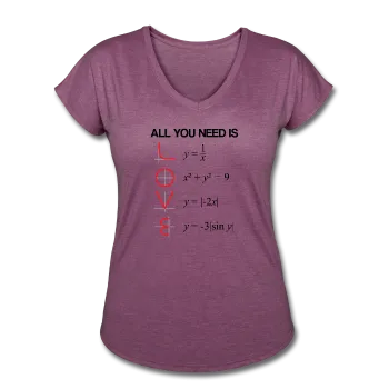 "All You Need Is Love" - Women's Tri-Blend V-Neck