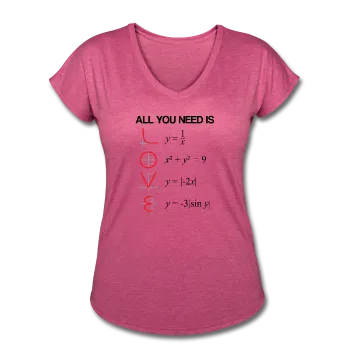 "All You Need Is Love" - Women's Tri-Blend V-Neck