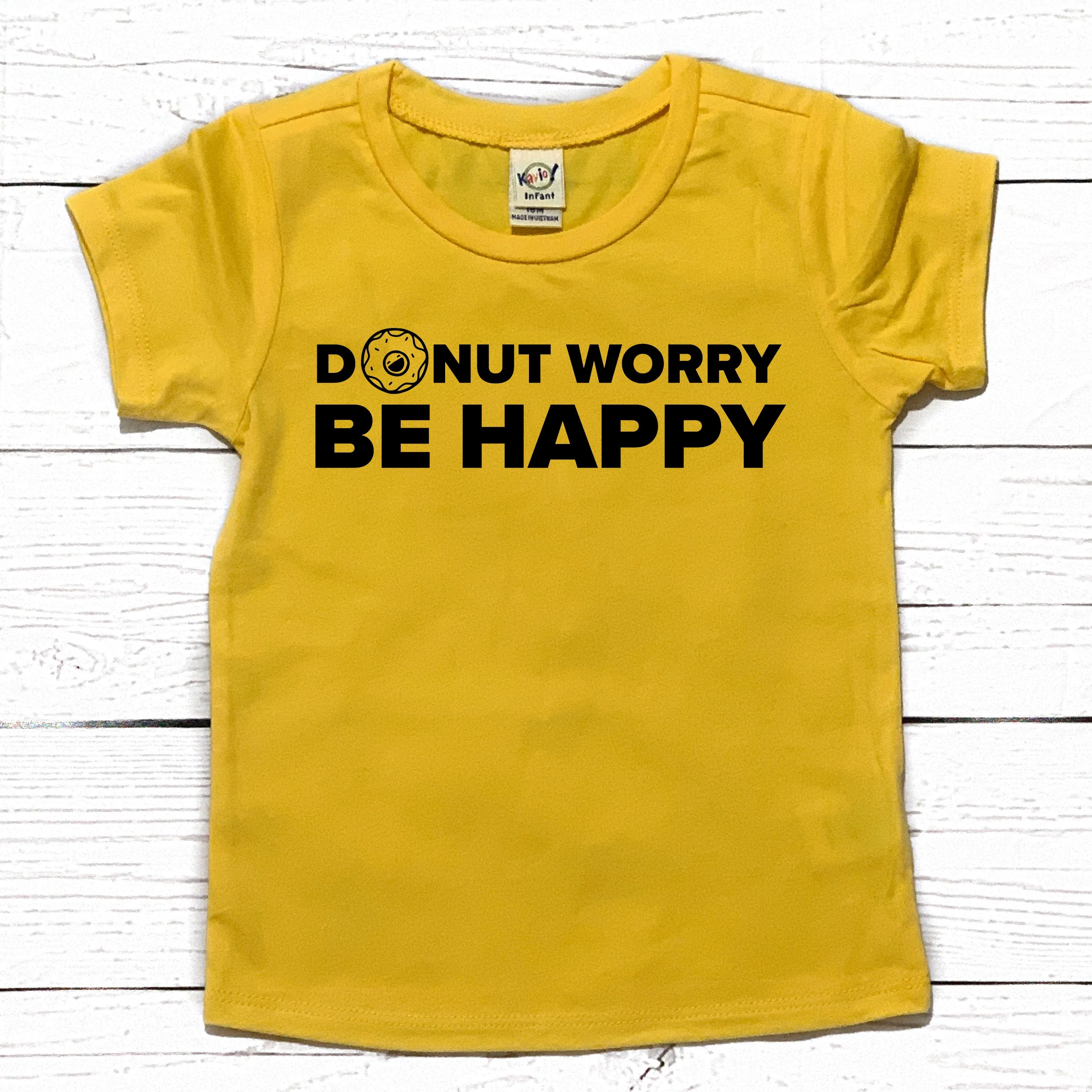 "Donut Worry Be Happy" short sleeve tee