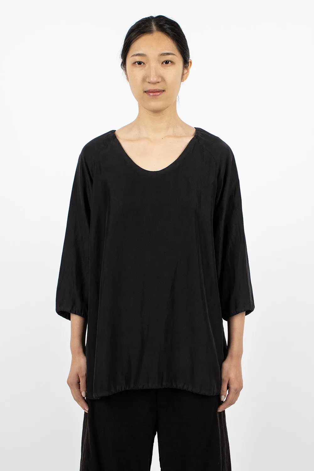 Raglant Top Habotai Black