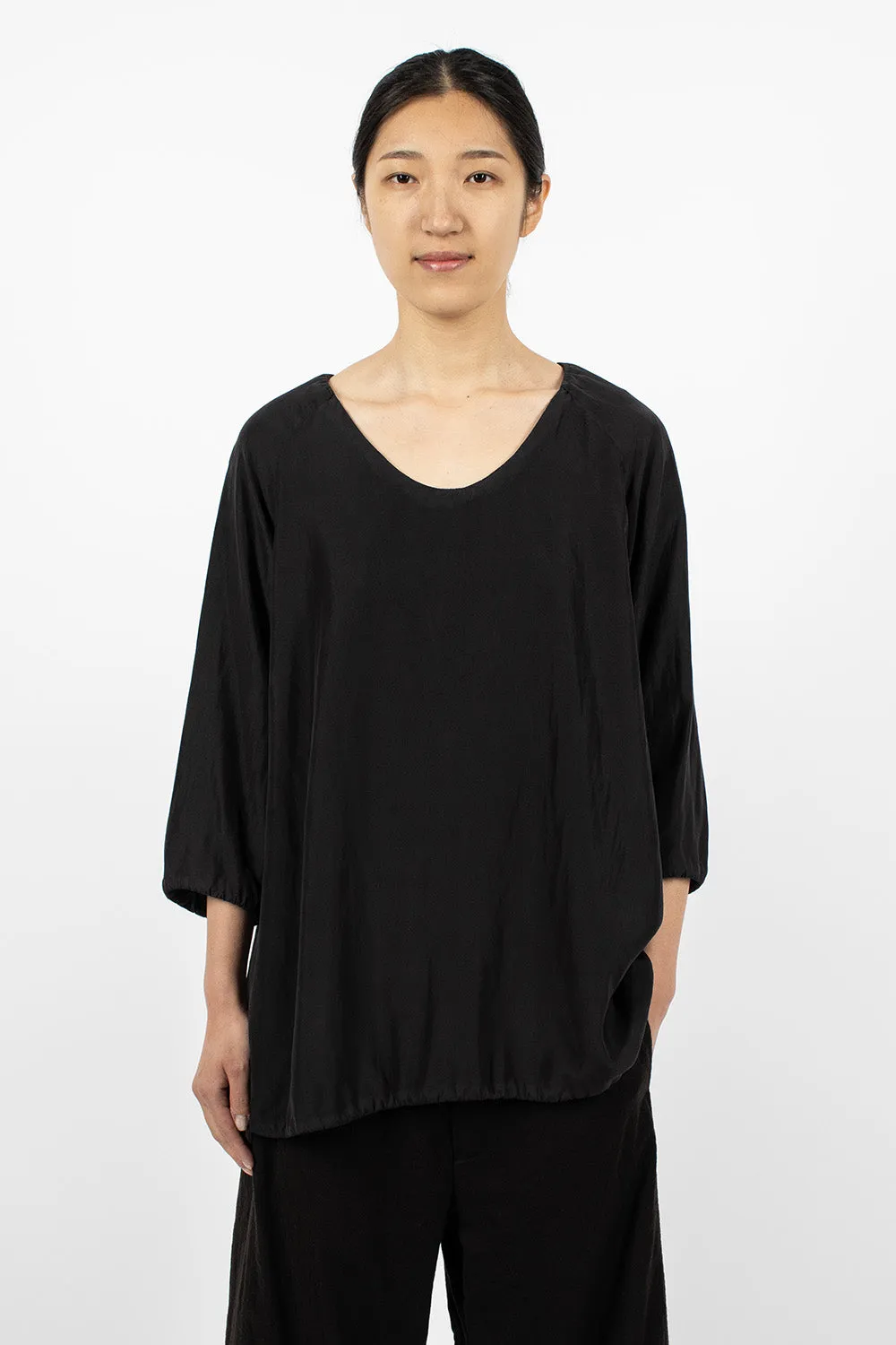 Raglant Top Habotai Black