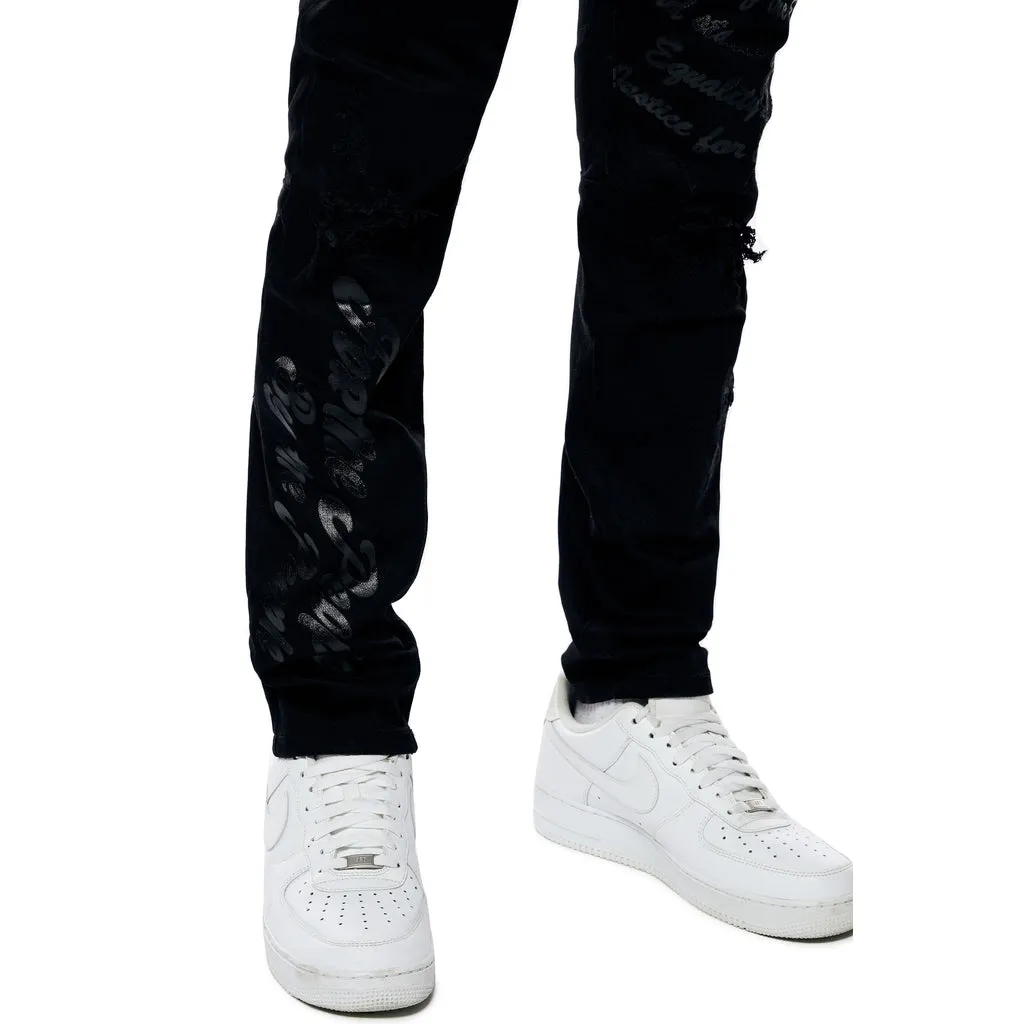 Rip & Repair Varsity Jeans - Black