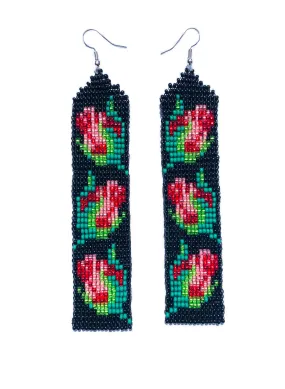 Rosebud Beaded Earrings