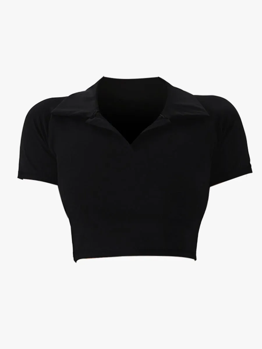 SALE🔥Nobaday Women Skinny Cropped Polo Shirt