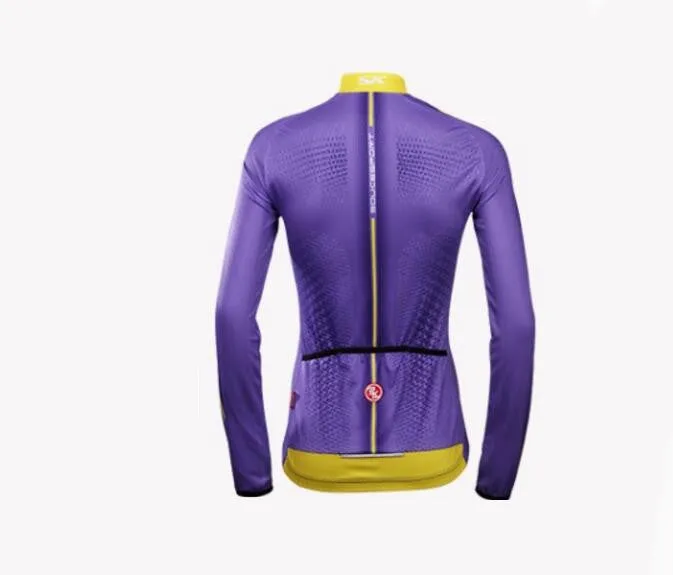 Slight Purple Women Long Sleeve Cycling Jersey Set