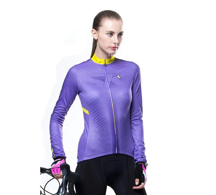 Slight Purple Women Long Sleeve Cycling Jersey Set