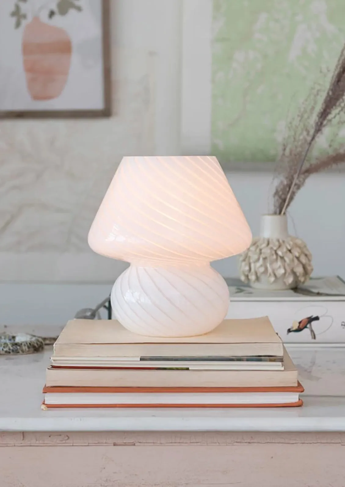 Spiral Glass Table Lamp