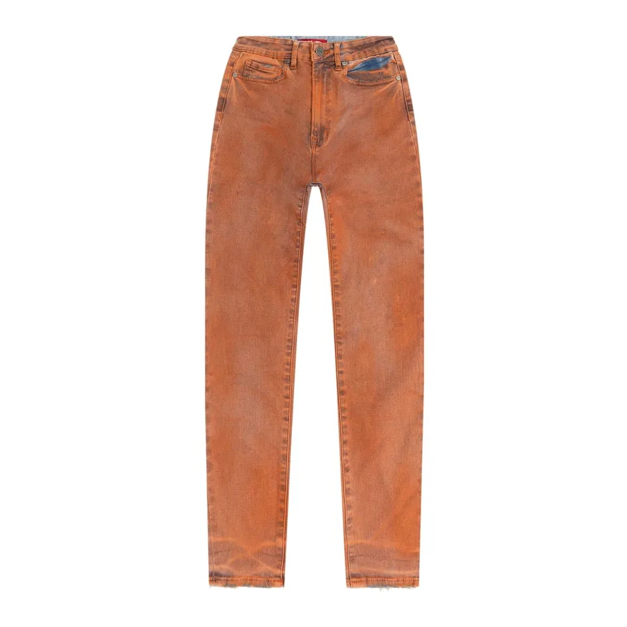 Spray Fashion Denim Pants - Orange