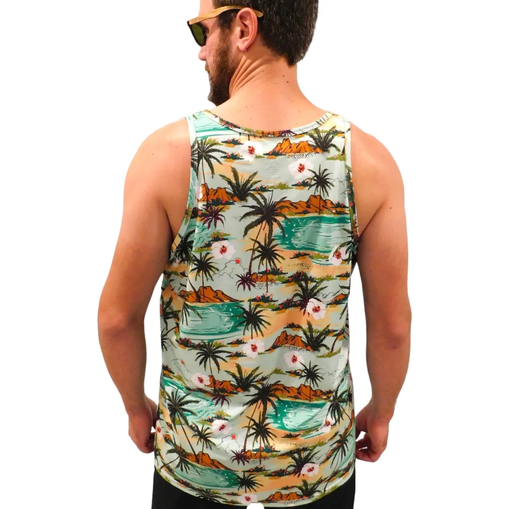 Super Chill Tank Top - Green Island Design Ideal for Gym, Vacations, and Outdoor Activities