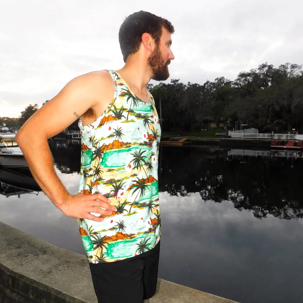 Super Chill Tank Top - Green Island Design Ideal for Gym, Vacations, and Outdoor Activities