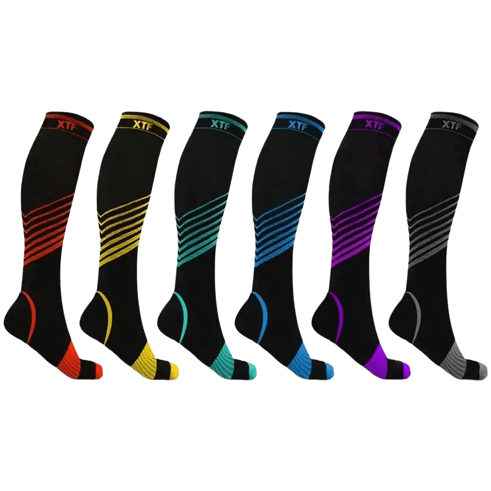 Ultra V-striped Compression Socks (6-Pairs)