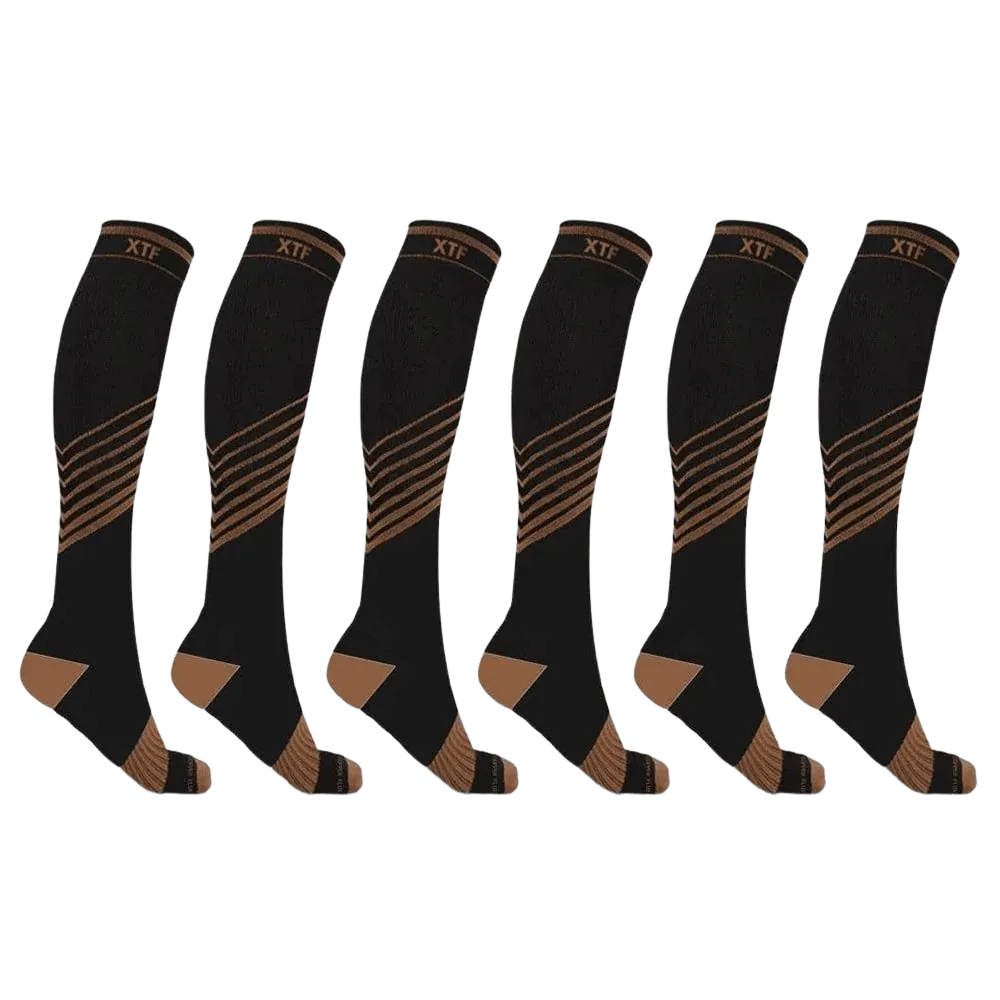 Ultra V-striped Compression Socks (6-Pairs)