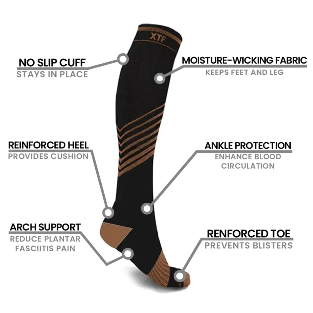 Ultra V-striped Compression Socks (6-Pairs)